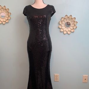 Windsor Black Sequin Long Gown
